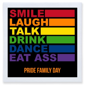 Smile Laugh Talk Drink Dance Eat Ass Full Color 3ply Premium Beverage Napkins Style 173563
