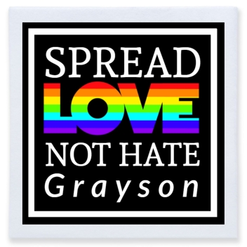Spread Love Not Hate Full Color 3ply Premium Beverage Napkins Style 171633