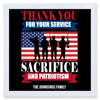 Thank You For Your Service Sacrifice And Patriotism Full Color 3ply Premium Beverage Napkins Style 173030