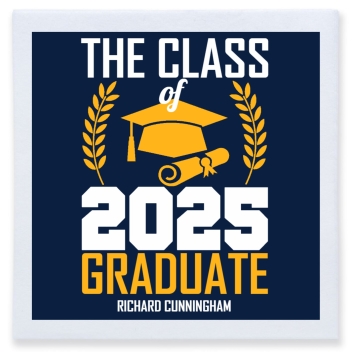 The Class Of 2025 Graduate Full Color 3ply Premium Beverage Napkins Style 171948