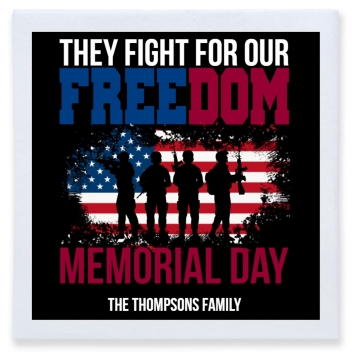 They Fight For Our Freedom Memorial Day Full Color 3ply Premium Beverage Napkins Style 173090
