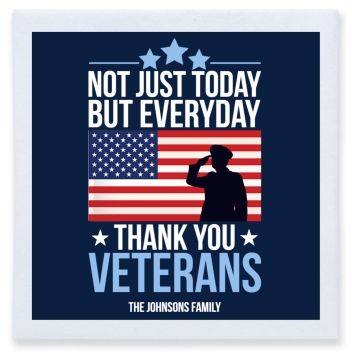 Not Just Today But Everyday Thank You Veterans Full Color 3ply Premium Beverage Napkins Style 172802