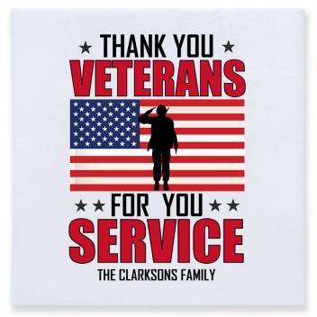 Thank You Veterans For Your Service Full Color 3ply Premium Beverage Napkins Style 172825