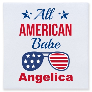 All American Babe Full Color 3ply Premium Beverage Napkins Style 172732