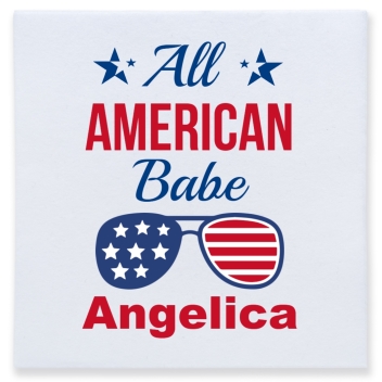 All American Babe Full Color 3ply Premium Beverage Napkins Style 172732