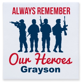 Always Remember Our Heroes Full Color 3ply Premium Beverage Napkins Style 172723