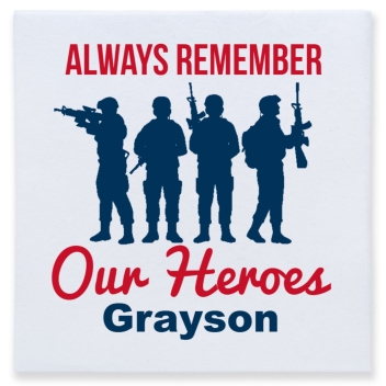 Always Remember Our Heroes Full Color 3ply Premium Beverage Napkins Style 172723