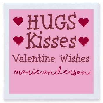 Hugs Kisses Valentine Wishes Marie Anderson Full Color 3ply Premium Beverage Napkins Style 169484