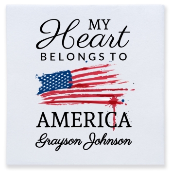 My Heart Belongs To America Full Color 3ply Premium Beverage Napkins Style 173006