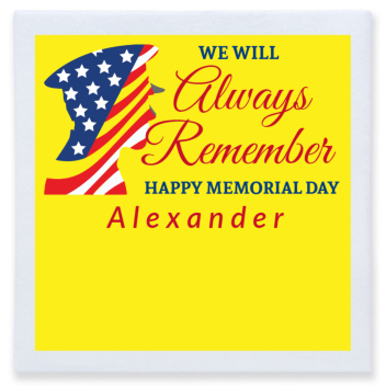 We Will Always Remember Happy Memorial Day Full Color 3ply Premium Beverage Napkins Style 172721