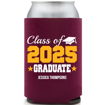 Class Of 2025 Graduate Full Color Foam Collapsible Coolies All Over Print Style 171317