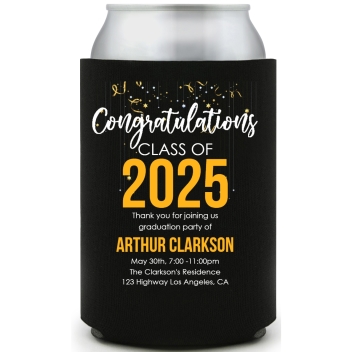 Congratulations Class Of 2025 Thank You For Joining Us Graduation Party Of Full Color Foam Collapsible Coolies All Over Print Style 172384