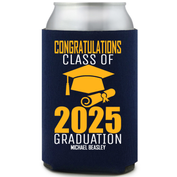 Congratulations Class Of 2025 Graduation Full Color Foam Collapsible Coolies All Over Print Style 171142