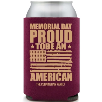 Memorial Day Proud To Be An American Tobe Full Color Foam Collapsible Coolies All Over Print Style 172769