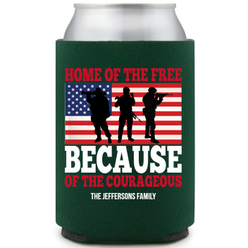 Home Of The Free Because Of The Courageous Full Color Foam Collapsible Coolies All Over Print Style 173029