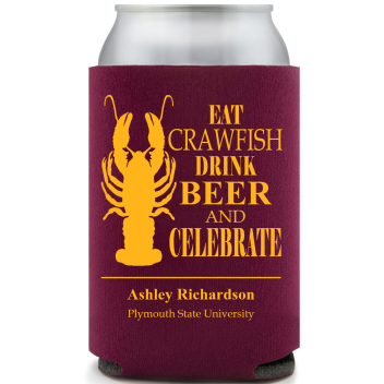 Eat Crawfish Drink Beer Celebrate And Full Color Foam Collapsible Coolies All Over Print Style 172744