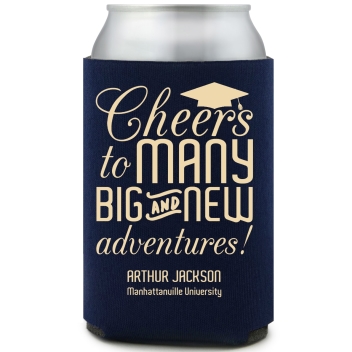 Cheers To Many Big And New Adventures Full Color Foam Collapsible Coolies All Over Print Style 172711