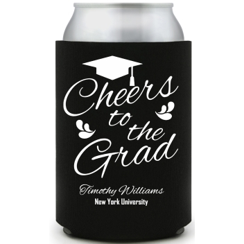 Cheers To The Grad Full Color Foam Collapsible Coolies All Over Print Style 172740