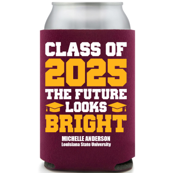 Class Of 2025 The Future Looks Bright Full Color Foam Collapsible Coolies All Over Print Style 172304
