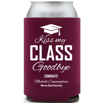 Kiss My Class Goodbye Congrats Full Color Foam Collapsible Coolies All Over Print Style 172739