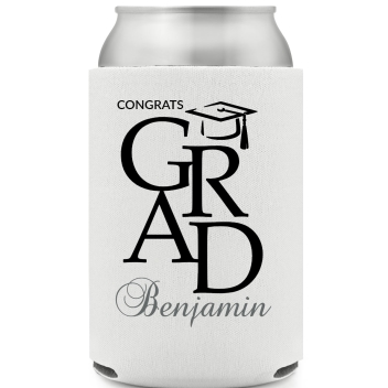 Congrats Grad Benjamin Full Color Foam Collapsible Coolies All Over Print Style 171446