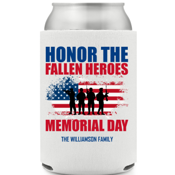 Honor The Fallen Heroes Memorial Day Full Color Foam Collapsible Coolies All Over Print Style 172800