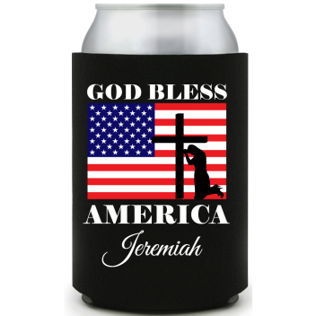 God Bless America Full Color Foam Collapsible Coolies All Over Print Style 172761