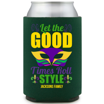 Let The Good Times Roll Start Style Full Color Foam Collapsible Coolies All Over Print Style 170330