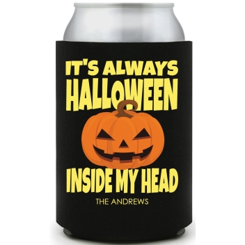 It's Always Halloween Inside My Head Full Color Foam Collapsible Coolies All Over Print Style 167602