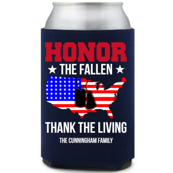 Honor The Fallen Thank The Living Full Color Foam Collapsible Coolies All Over Print Style 173083