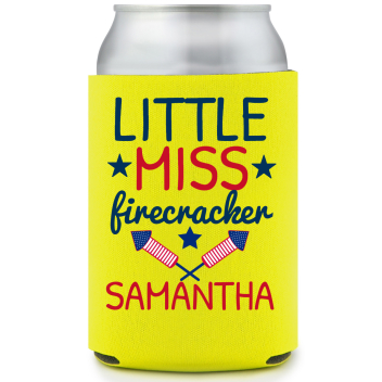 Little Miss Firecracker Full Color Foam Collapsible Coolies All Over Print Style 173031