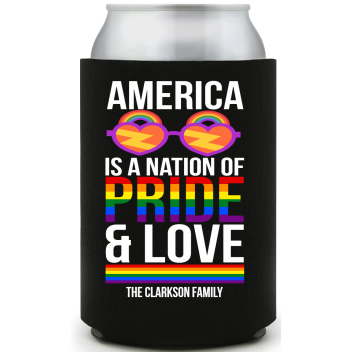 America Is Nation Pride And Love Of Full Color Foam Collapsible Coolies All Over Print Style 173244