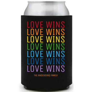 Love Wins Full Color Foam Collapsible Coolies All Over Print Style 173366