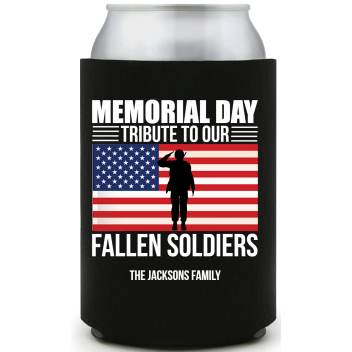 Memorial Day Tribute To Our Fallen Soldiers Full Color Foam Collapsible Coolies All Over Print Style 172823
