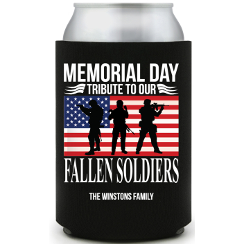 Memorial Day Tribute To Our Fallen Soldiers Full Color Foam Collapsible Coolies All Over Print Style 173020