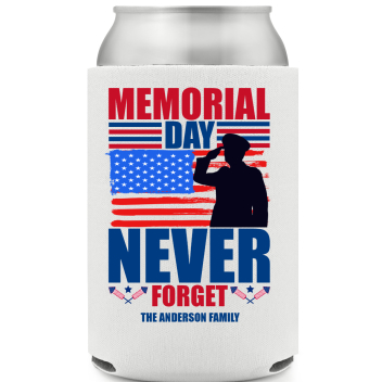 Memorial Day Never Forget Full Color Foam Collapsible Coolies All Over Print Style 172766