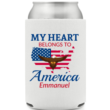 My Heart Belongs To America Full Color Foam Collapsible Coolies All Over Print Style 172706
