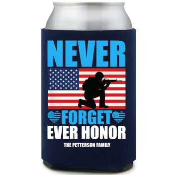 Never Forget Ever Honor Full Color Foam Collapsible Coolies All Over Print Style 172772