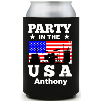Party In The Usa Full Color Foam Collapsible Coolies All Over Print Style 173002