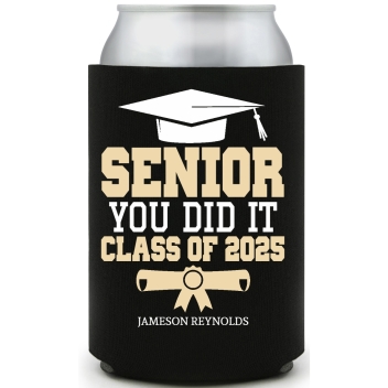 Senior You Did It Class Of 2025 Full Color Foam Collapsible Coolies All Over Print Style 171287