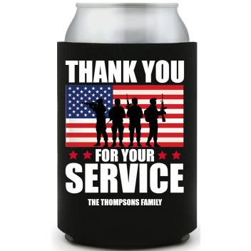 Thank You For Yor Service Your Full Color Foam Collapsible Coolies All Over Print Style 172793