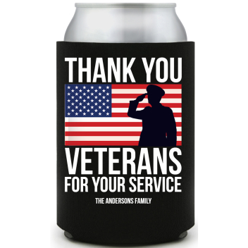 Thank You Veterans For Four Service Your Full Color Foam Collapsible Coolies All Over Print Style 172795