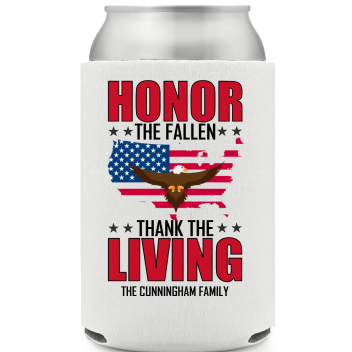 Honor The Fallen Thank The Living Full Color Foam Collapsible Coolies All Over Print Style 172829
