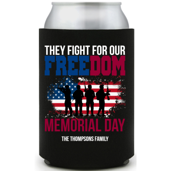 They Fight For Our Freedom Memorial Day Full Color Foam Collapsible Coolies All Over Print Style 173090