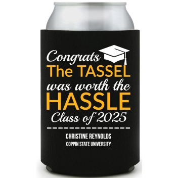 Congrats Thhe Tassek Was Wirthh Thhe Hassle The Tassel Worth Full Color Foam Collapsible Coolies All Over Print Style 172685