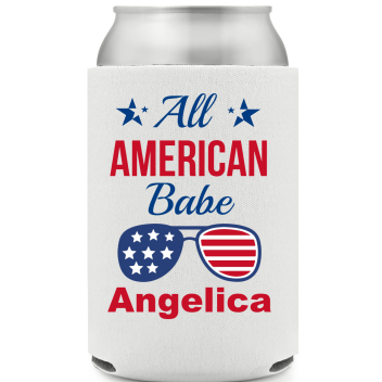 All American Babe Full Color Foam Collapsible Coolies All Over Print Style 172732