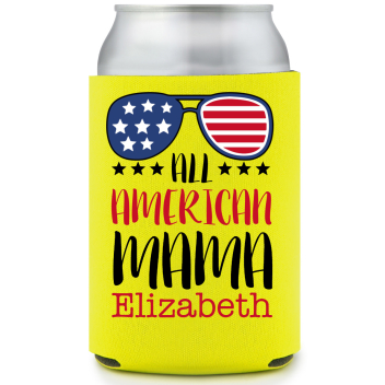 All American Mama Full Color Foam Collapsible Coolies All Over Print Style 173041