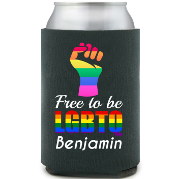 Free To Be Lgbtq Full Color Foam Collapsible Coolies All Over Print Style 173185