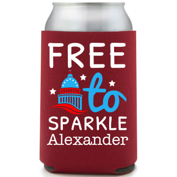 Free To Sparkle Full Color Foam Collapsible Coolies All Over Print Style 173035