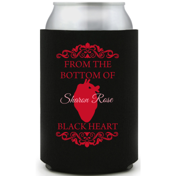 From The Bottom Of Sharon Rose Black Heart Full Color Foam Collapsible Coolies All Over Print Style 169493